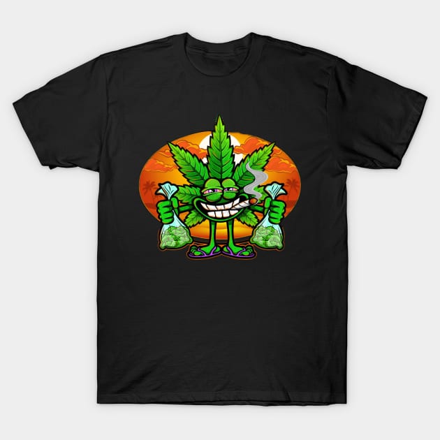 Weed Leaf T-Shirt by Diamondkitten